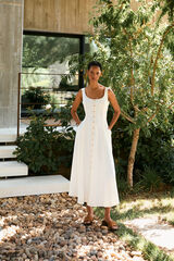 Pedro del Hierro Vestido sin mangas detalle botones Blanco