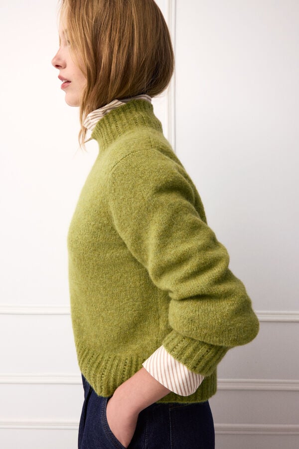 TFP by Tamara Falc&oacute; Cropped cross-knit jumper Green