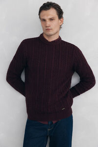 Pedro del Hierro Cable knit wool round neck jumper