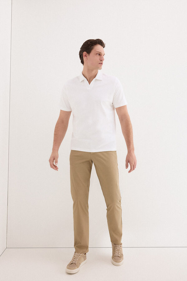 Pedro del Hierro Structure polo shirt Ecru