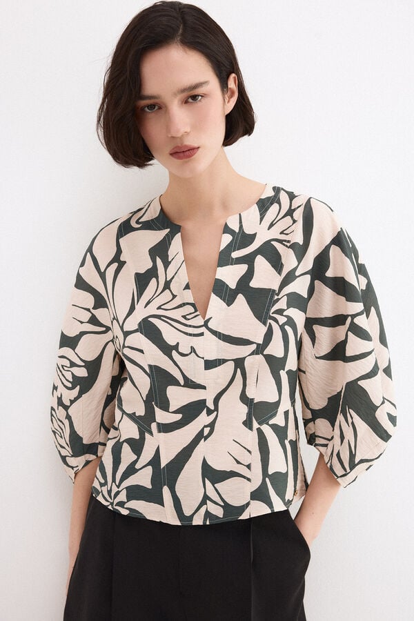 Pedro del Hierro Print blouse Beige