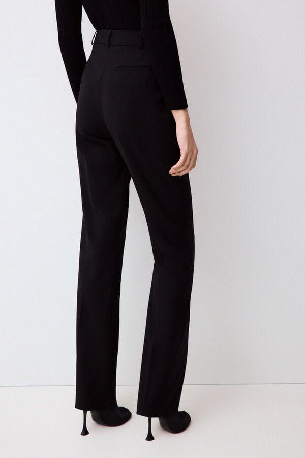 Pedro del Hierro Straight tailored trousers Black