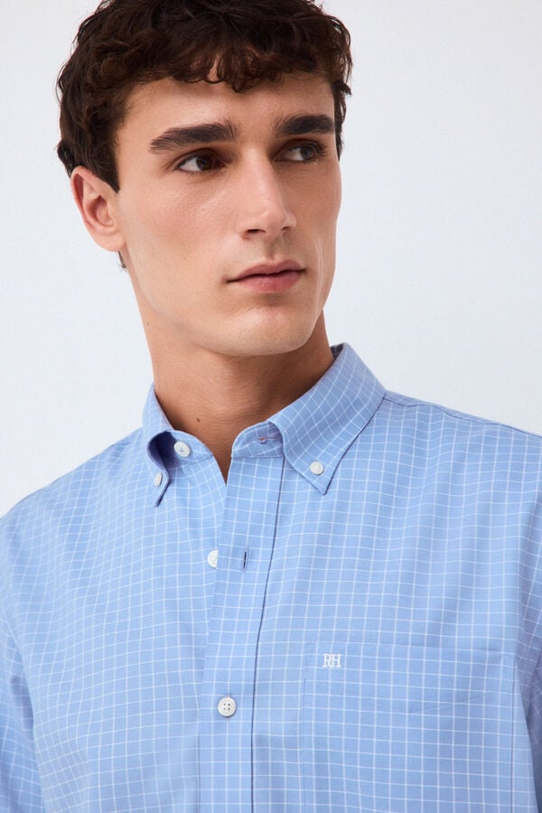 Pedro del Hierro Plaid shirt Blue