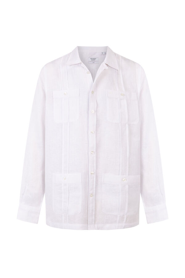 Pedro del Hierro Guayabera em linho Branco