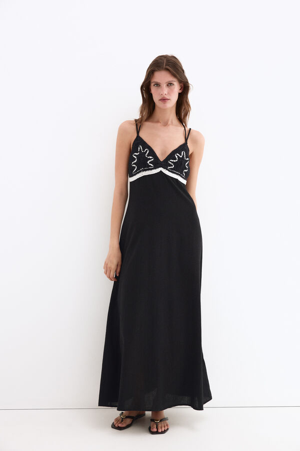 Pedro del Hierro Crochet beachwear dress Black