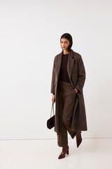Pedro del Hierro Plaid long coat Grey