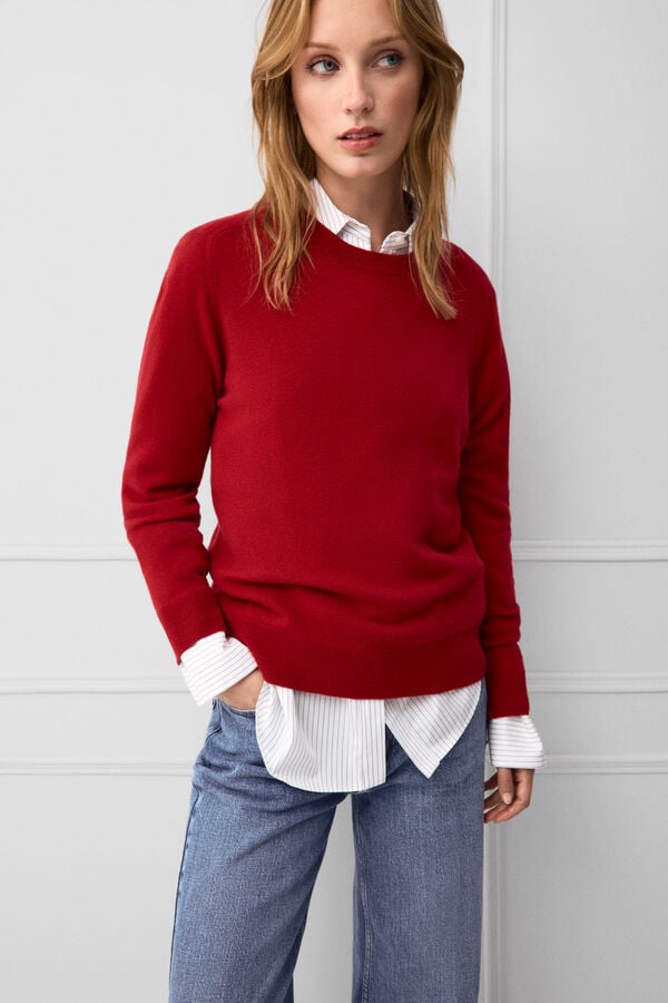 TFP by Tamara Falc&oacute; Basic openwork wool jumper Red