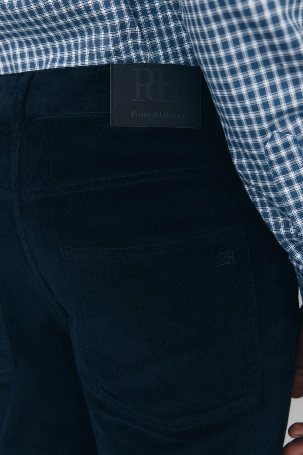 Pedro del Hierro Slim fit corduroy 5-pocket pants Blue