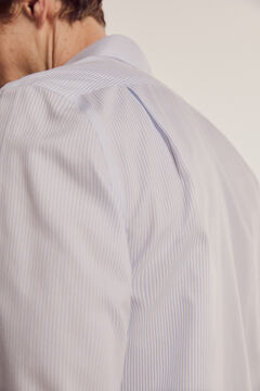 Pedro del Hierro Tailored fit non-iron plain dress shirt Blue