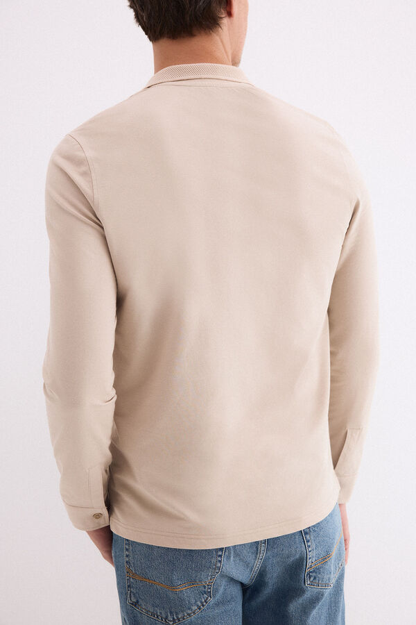 Pedro del Hierro Polo manga comprida Beige