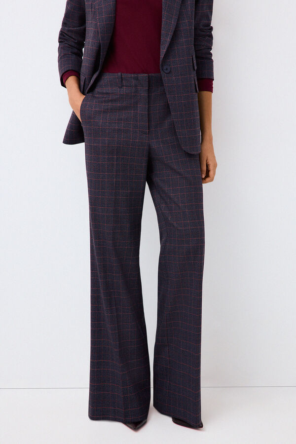 Pedro del Hierro Plaid trousers Blue