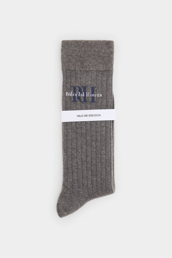 Pedro del Hierro Cotton sock with logo Grey