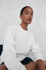 Pedro del Hierro Plain cotton sweatshirt Ecru