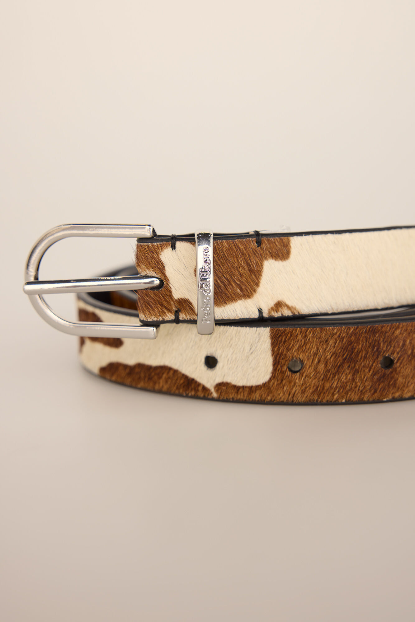 Pedro del Hierro Cowhide print leather belt