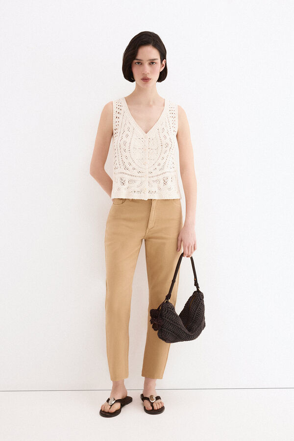 Pedro del Hierro Braided knit bag Brown