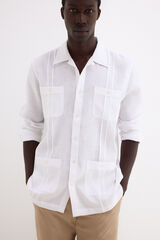 Pedro del Hierro Linen Guayabera shirt White