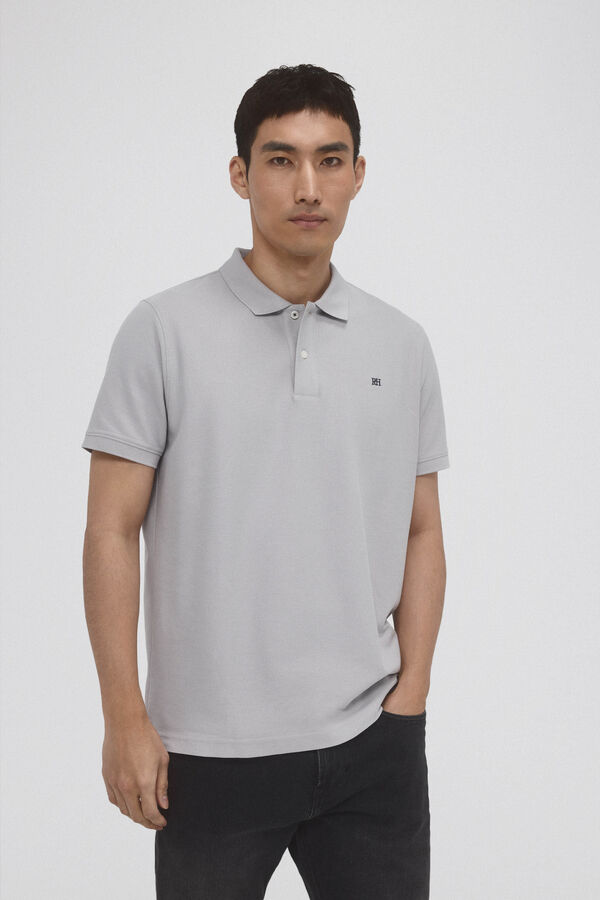 Pedro del Hierro Basic piqué polo shirt Grey
