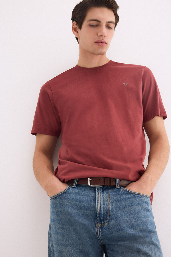Pedro del Hierro Basic logo T-shirt Burgundy