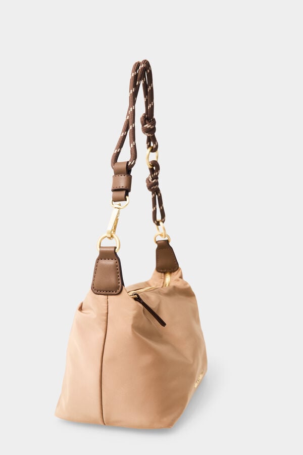 Pedro del Hierro Nylon crossbody bag Beige