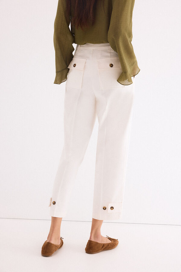 Pedro del Hierro Pleated trousers Ecru