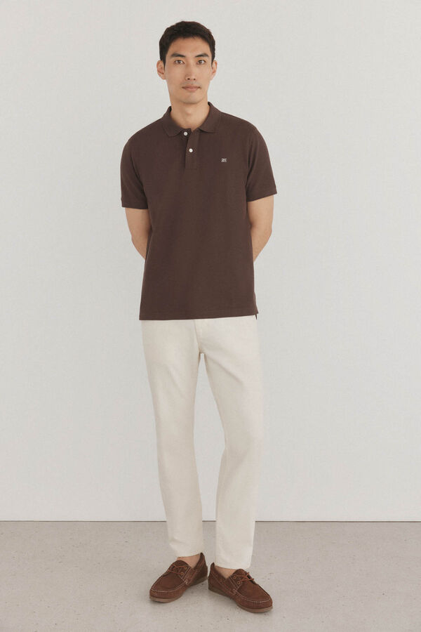 Pedro del Hierro Polo básico regular em piqué Bordeaux