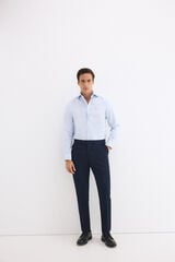 Pedro del Hierro Plain non-iron stain-resistant dress shirt Blue