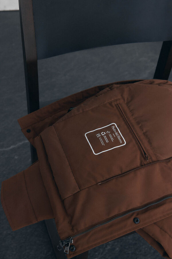 Pedro del Hierro Jacket with wool neck Brown
