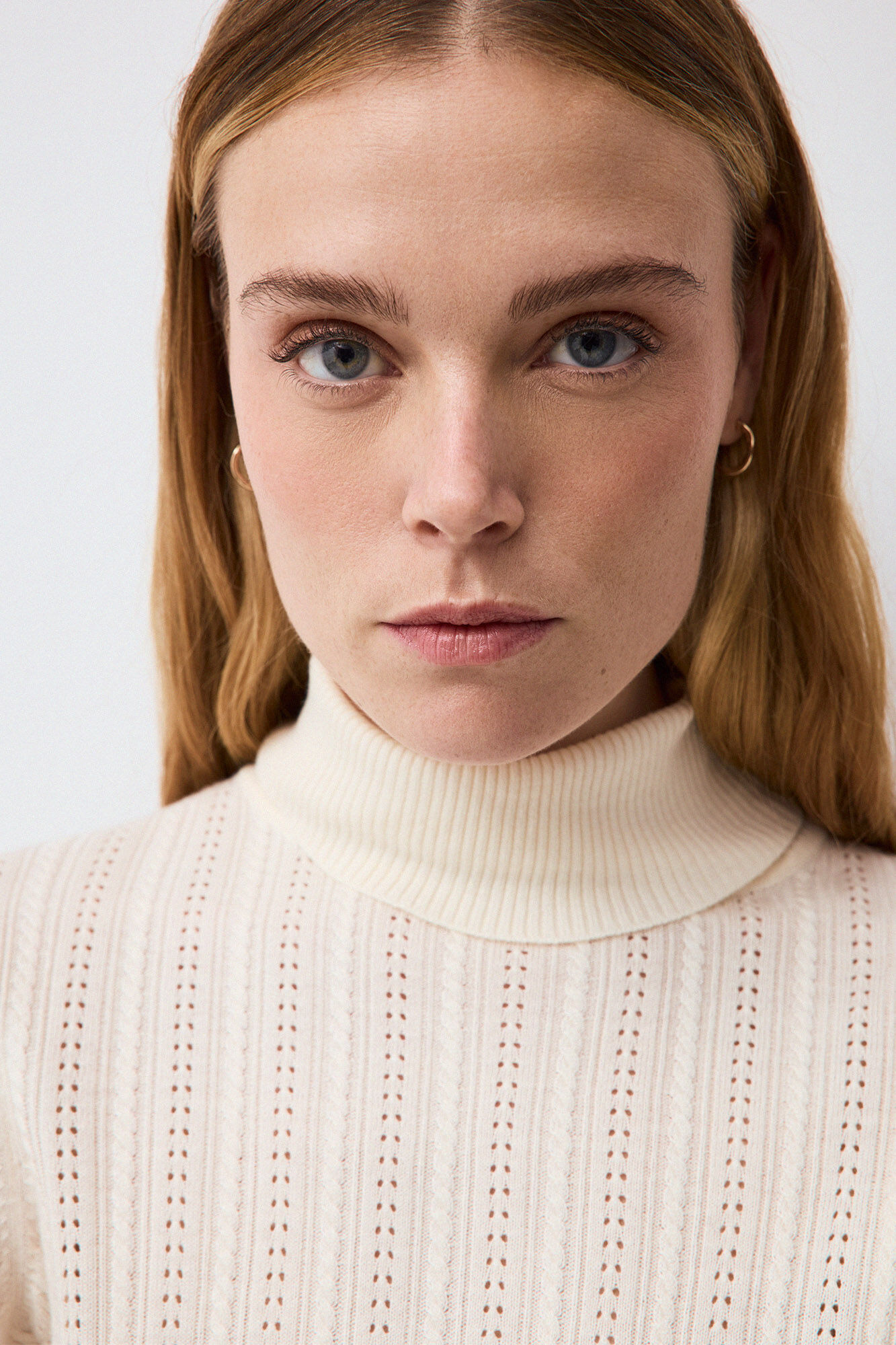 Pedro del Hierro Basic cross-knit funnel neck jumper