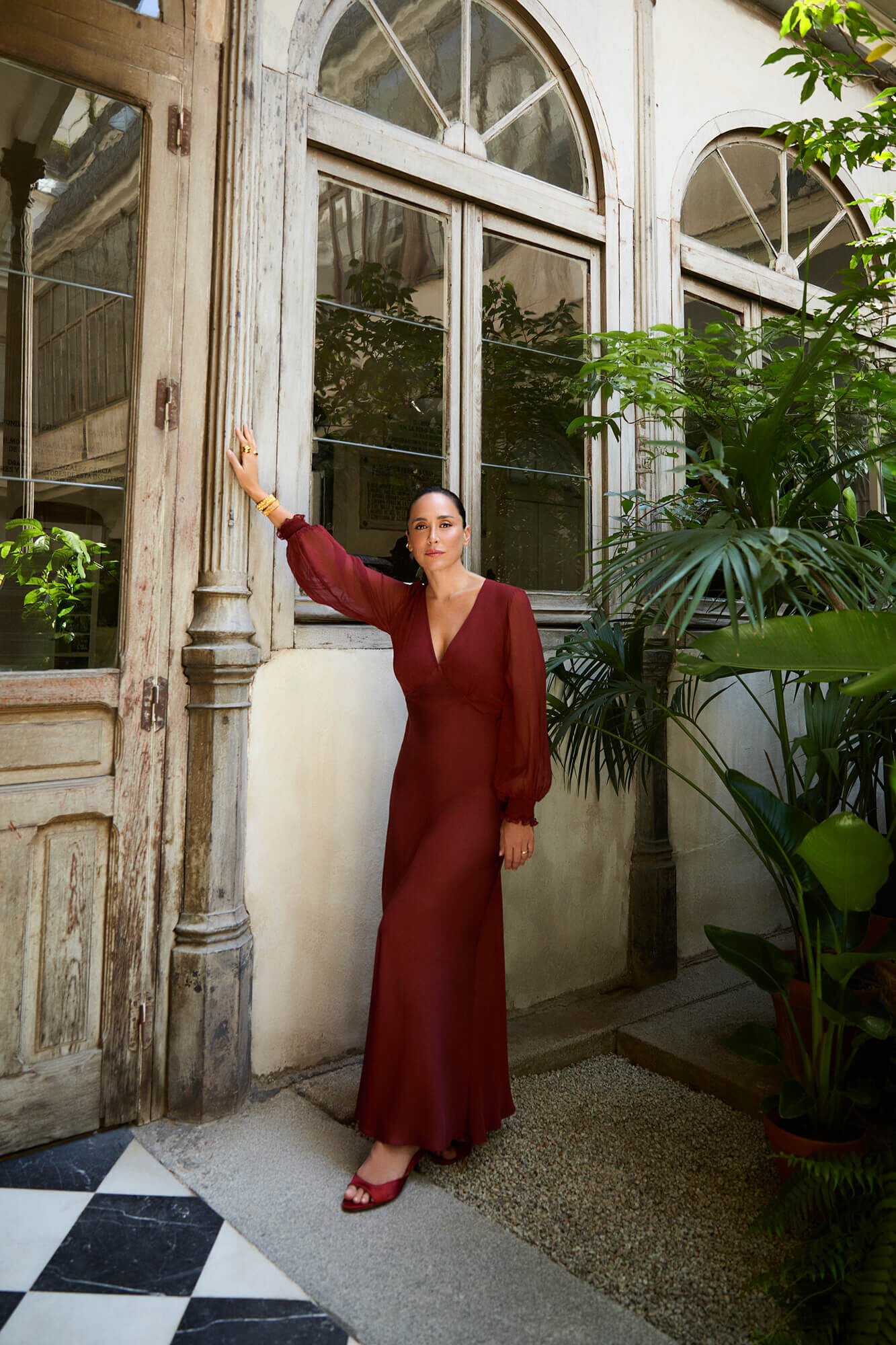 TFP by Tamara Falc&oacute; Combined midi long dress