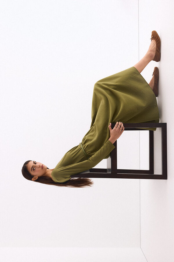 Pedro del Hierro Long mixed dress Green