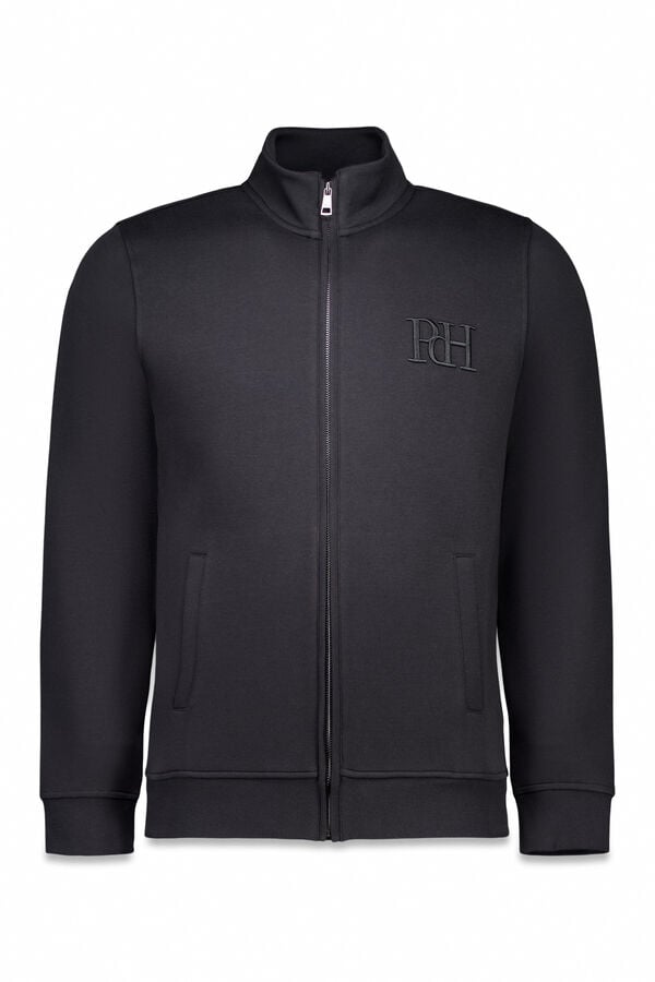 Pedro del Hierro Technical fabric cardigan Black