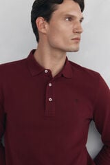 Pedro del Hierro Essential long-sleeved polo shirt Burgundy