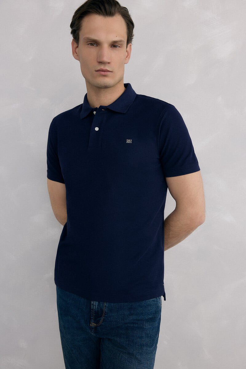 Pedro del Hierro Basic piqué polo shirt Blue