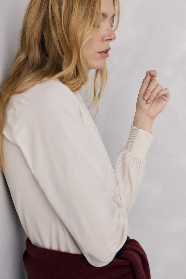 Pedro del Hierro Camisa micropana Crudo