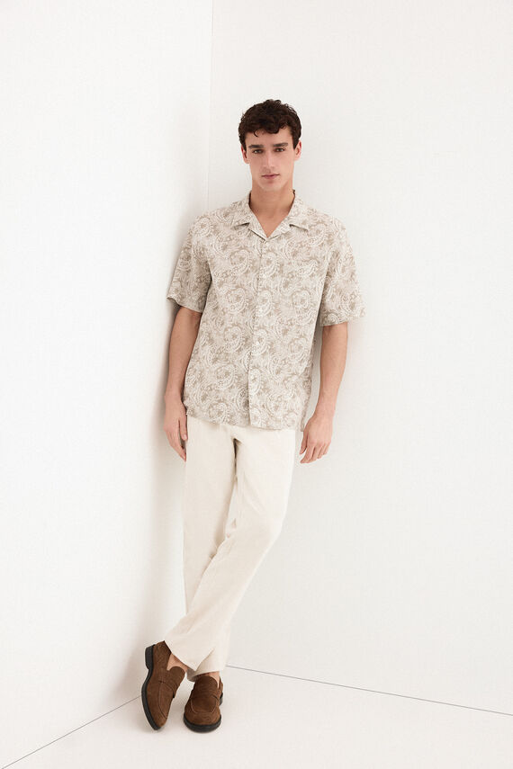 Camisa estampada manga corta