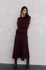 Pedro del Hierro Mottled jersey-knit skirt Burgundy