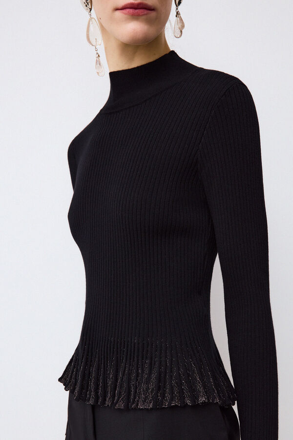 Pedro del Hierro Shimmer fantasy roll neck jumper Black