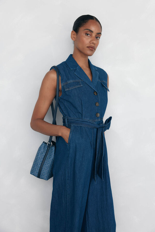 Pedro del Hierro Straight leg jumpsuit with pocket detail Blue