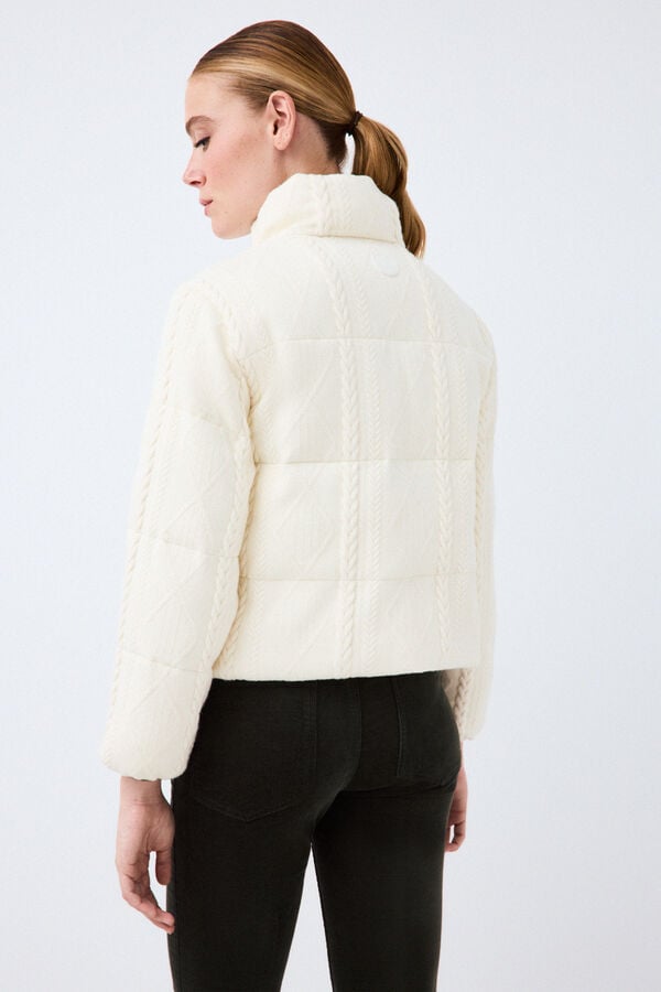 Pedro del Hierro Short jersey-knit parka Ecru