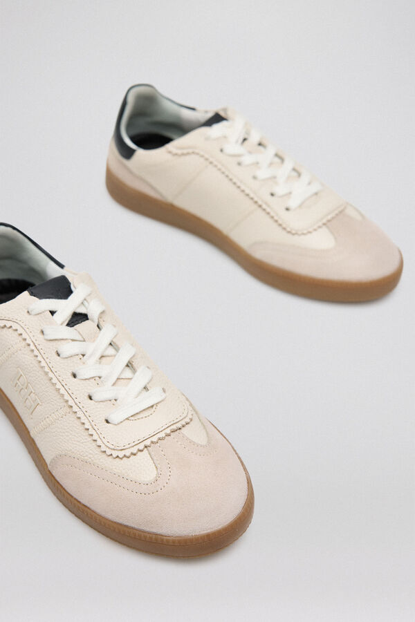 Pedro del Hierro Beige logo sneaker Ecru