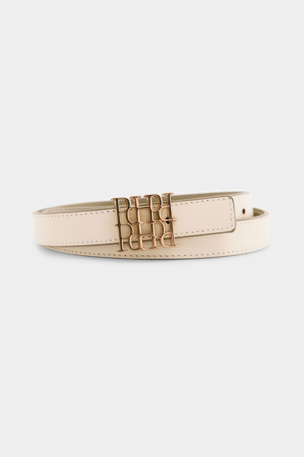Pedro del Hierro Reversible leather belt Beige
