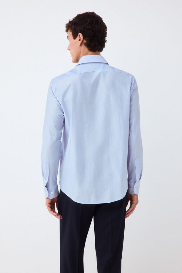 Pedro del Hierro Striped jersey-knit shirt Blue