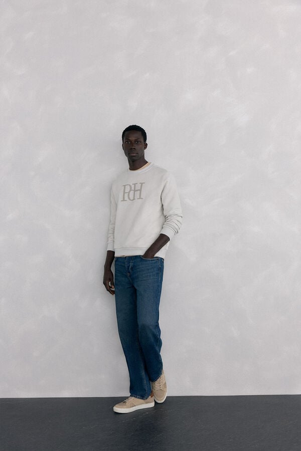 Pedro del Hierro Sweatshirt logo crew neck Grey