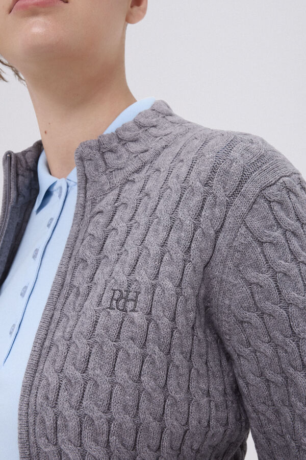 Pedro del Hierro Jaqueta de malha cinza golfe Azul