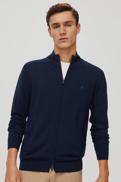 Pedro del Hierro Cotton jersey-knit cardigan Blue