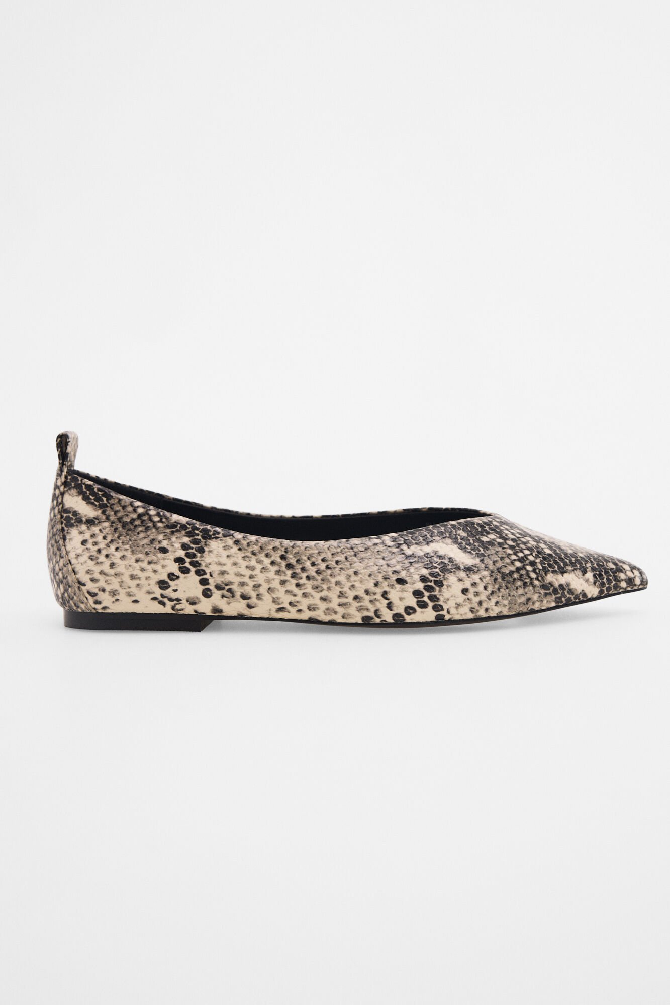 Pedro del Hierro Leather snake print ballet flats