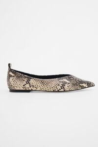 Pedro del Hierro Leather snake print ballet flats