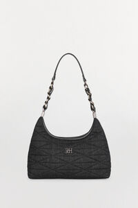 Pedro del Hierro Quilted hobo bag with leather handle and chain
