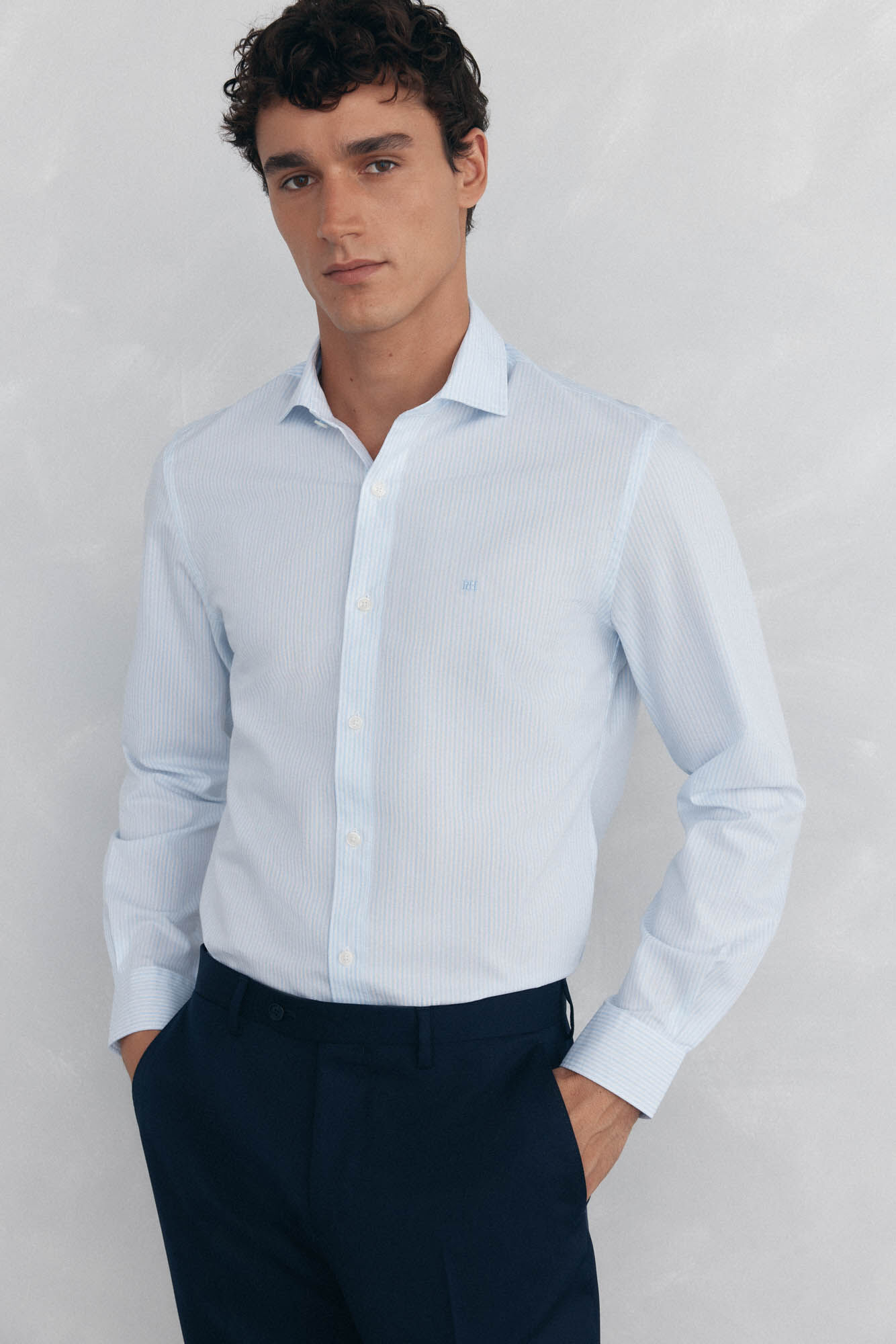 Pedro del Hierro Camisa riscas f&aacute;cil de passar, anti-odor, corte slim