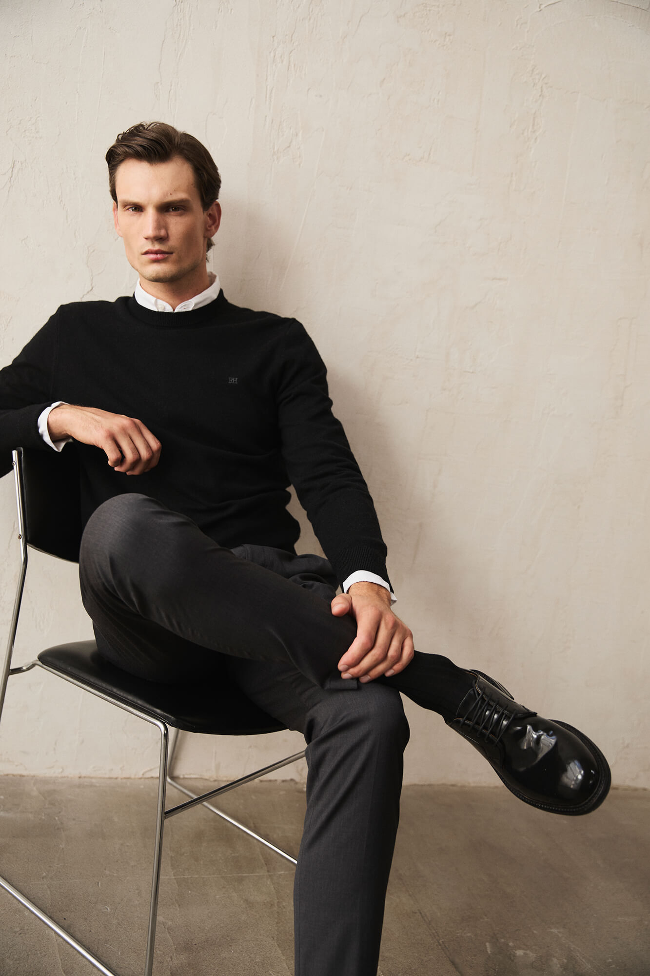 Pedro del Hierro Jersey fino algod&oacute;n premium cuello redondo